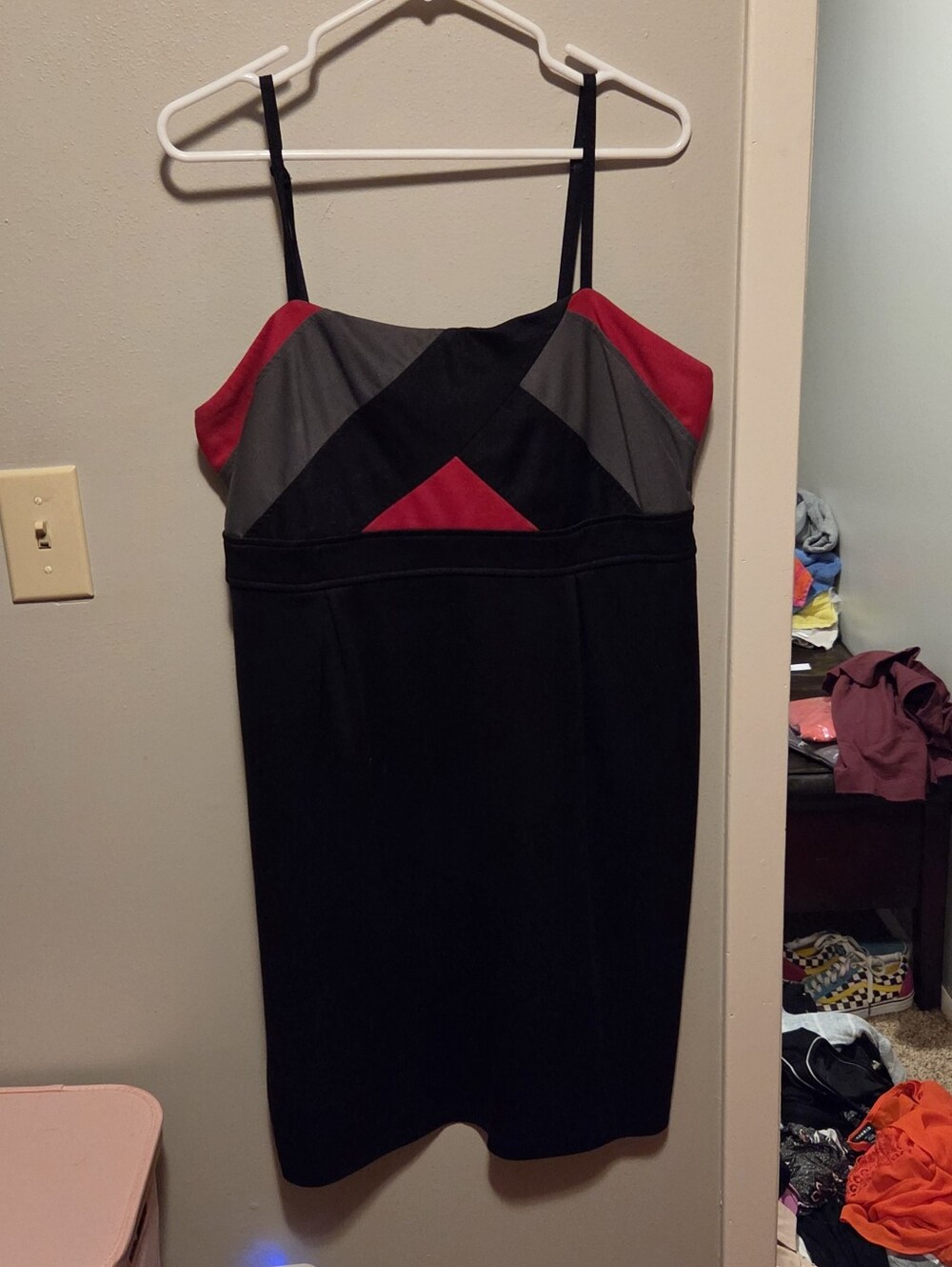 Maurices Black, Gray & Red Spaghetti Strap Dress
